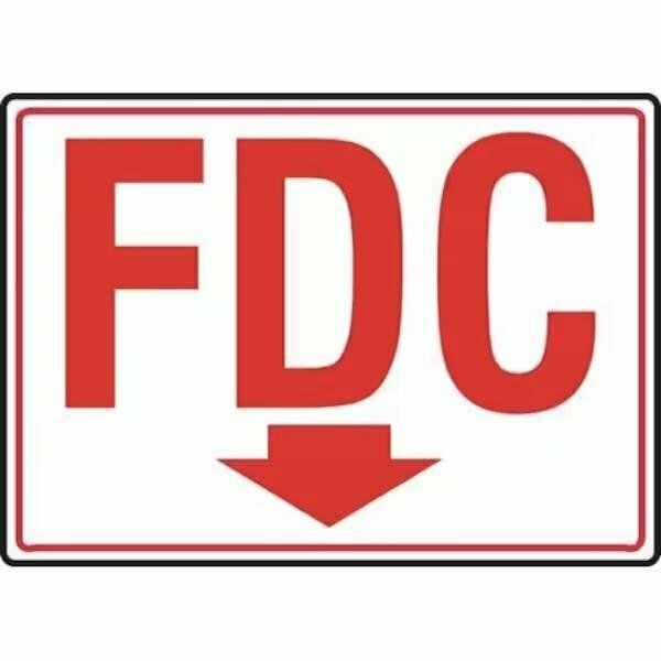 Accuform FDC REFLECTIVE SIGN FDC RED ON WHITE MEXG543VA